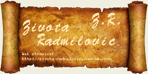 Života Radmilović vizit kartica